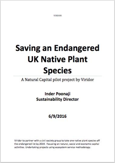 Saving an Endangered UK Native Plant Species